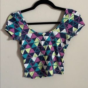 Purple Teal Green Blue Crop Top forever21